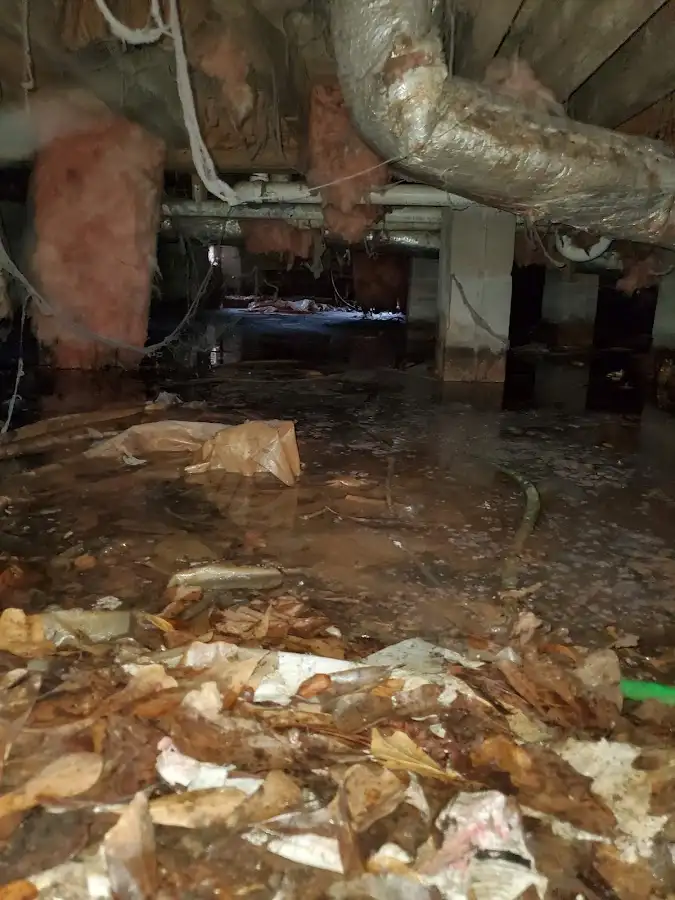 Crawl space flood assessment for Commercial Water Damage Restoration in La Junta